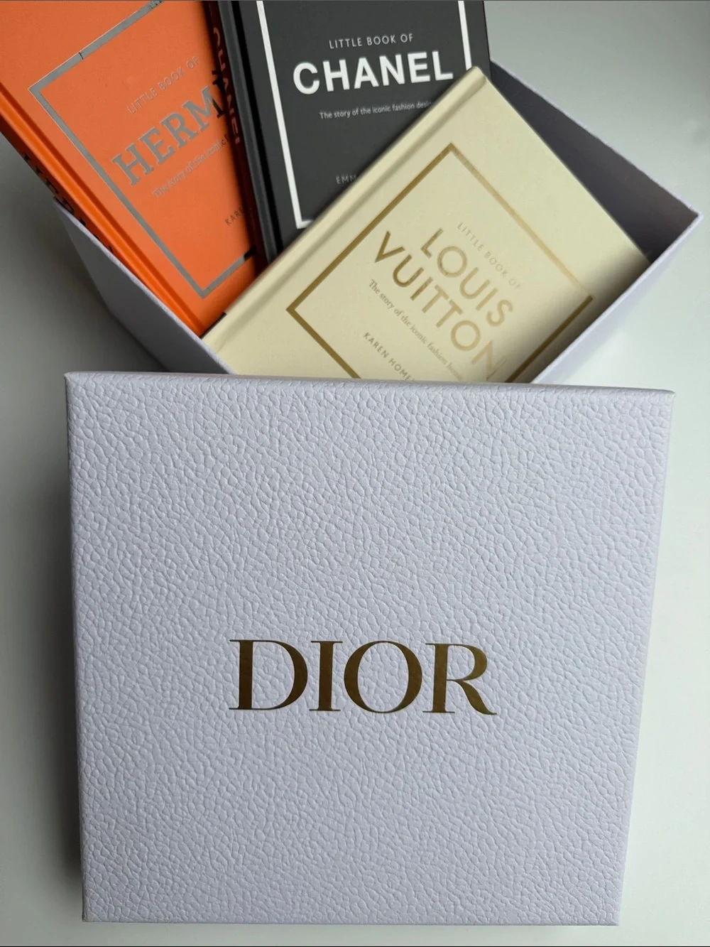 Little Book of Luxury 3-Book Set Chanel Hermès Louis Vuitton in Dior Box